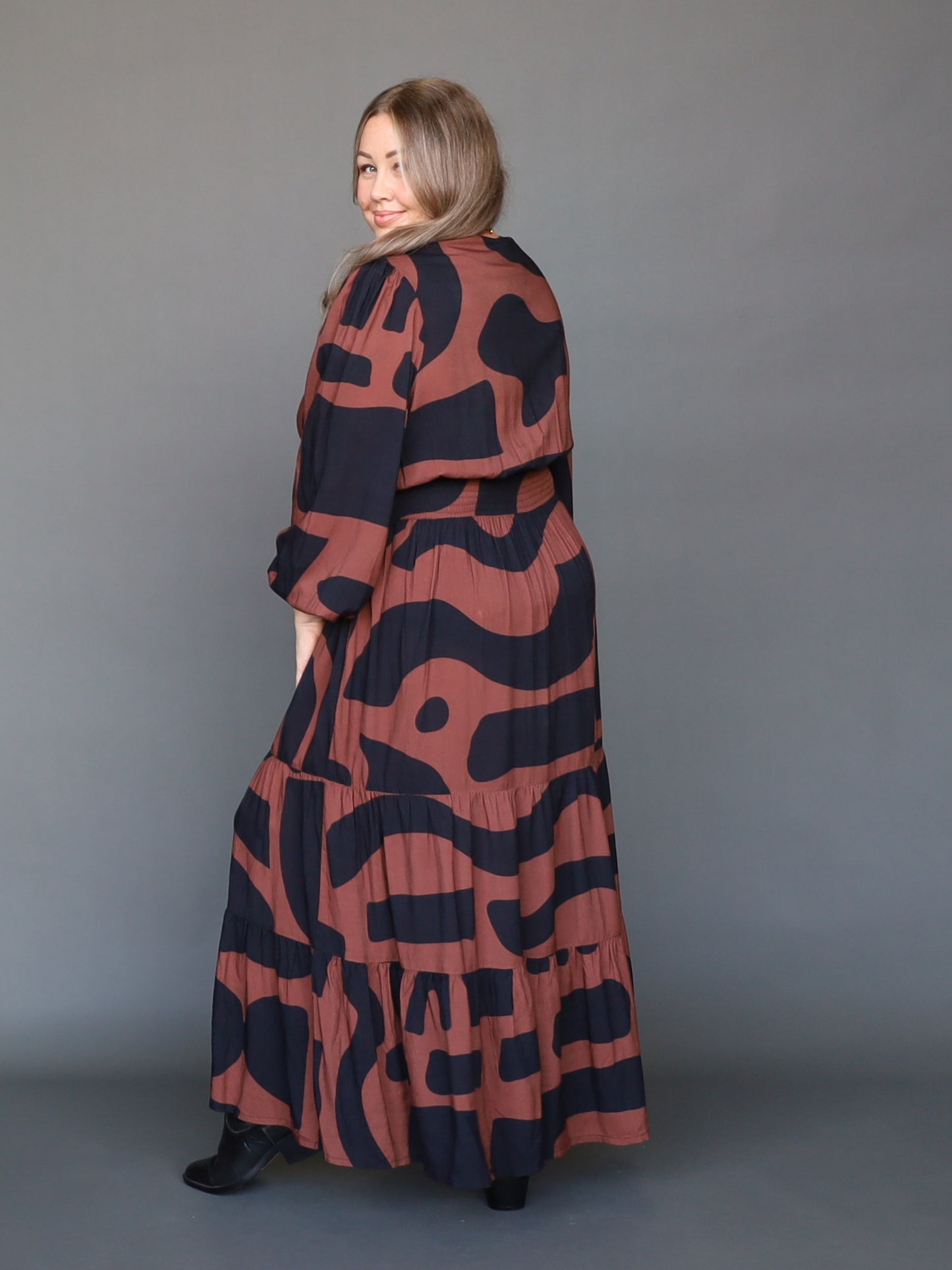 Nova Dress - Chocolate Geo - Isla-Maree