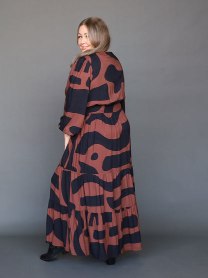 Nova Dress - Chocolate Geo - Isla-Maree
