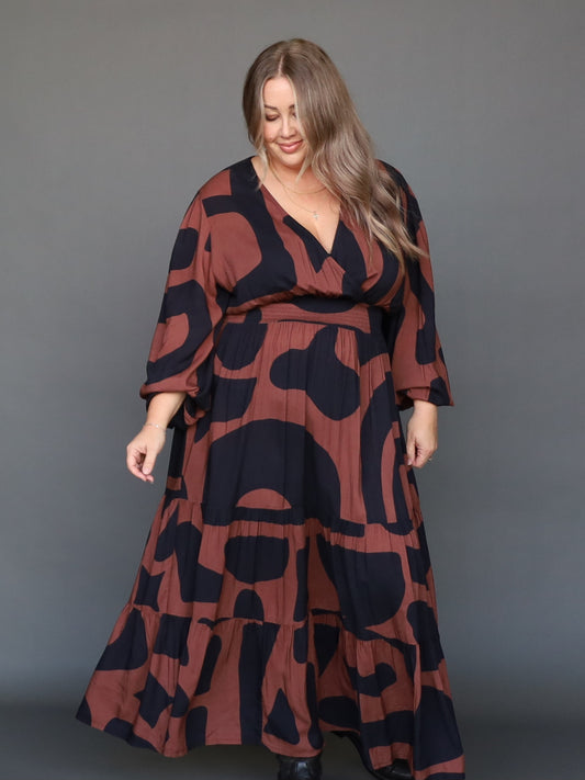 Nova Dress - Chocolate Geo - Isla-Maree