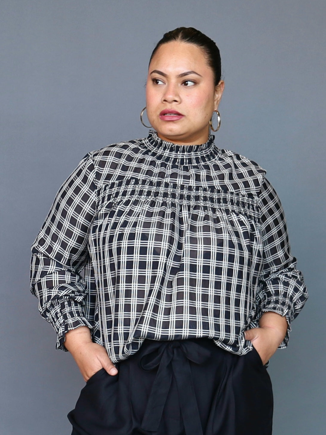 Mandinka Blouse - Check Mate - Isla-Maree
