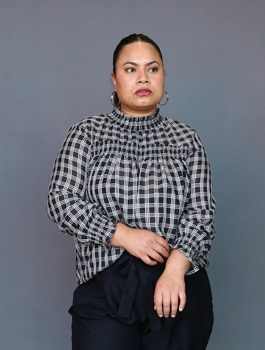Mandinka Blouse - Check Mate - Isla-Maree