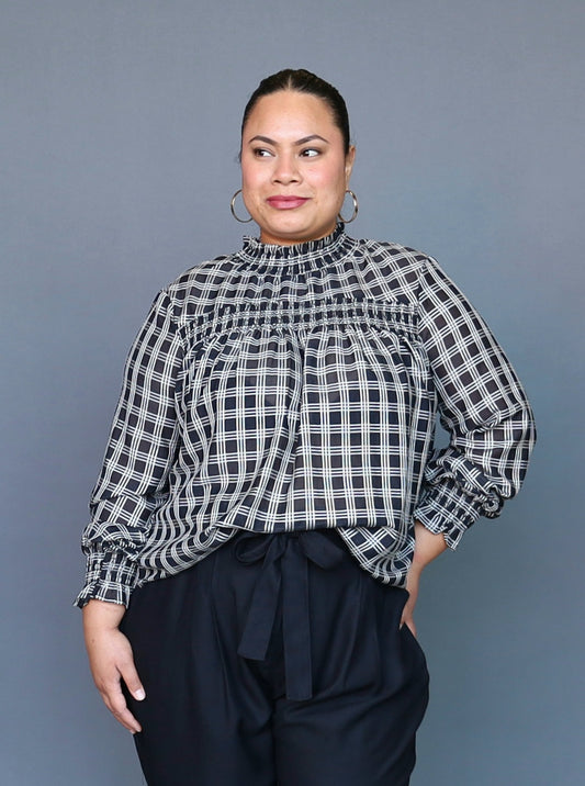 Mandinka Blouse - Check Mate - Isla-Maree