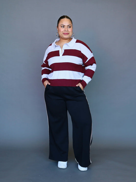 Volley Pants - Maroon Stripe