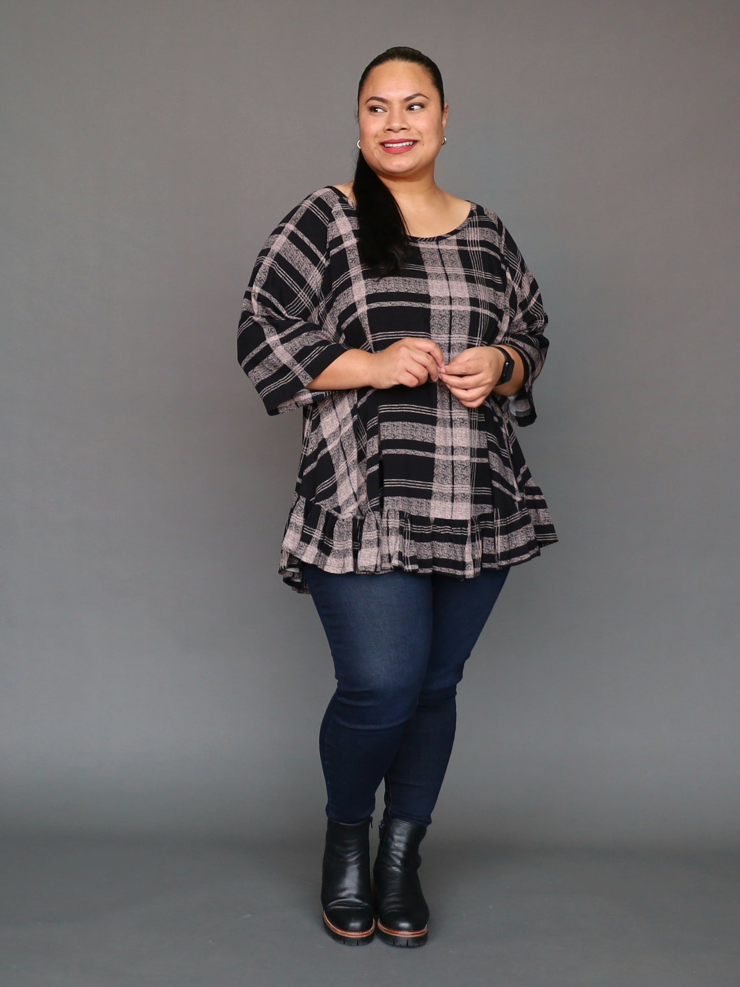 Gigi Top - Mocha Tartan - Isla-Maree