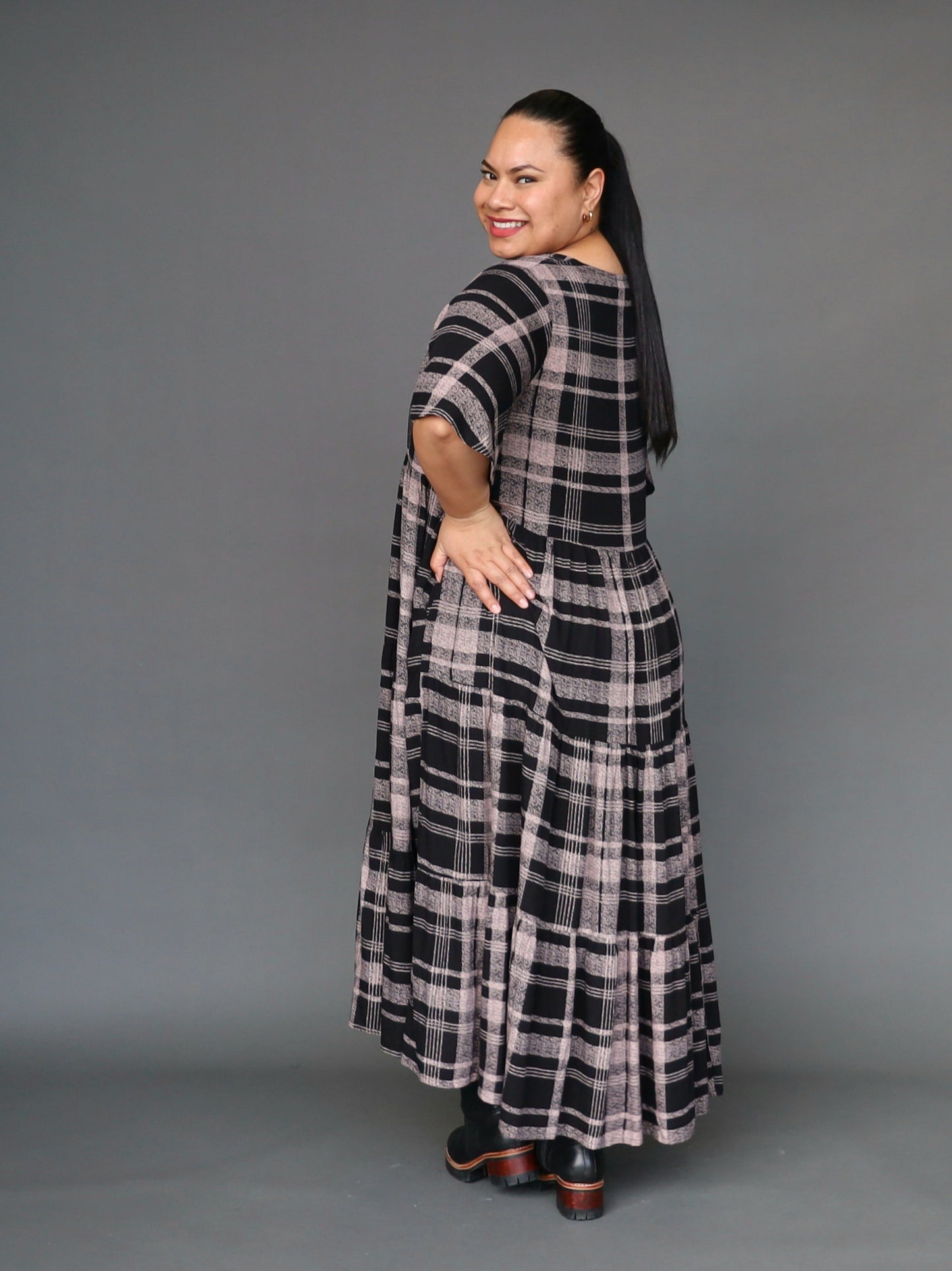 Florence Dress  - Mocha Tartan - Isla-Maree