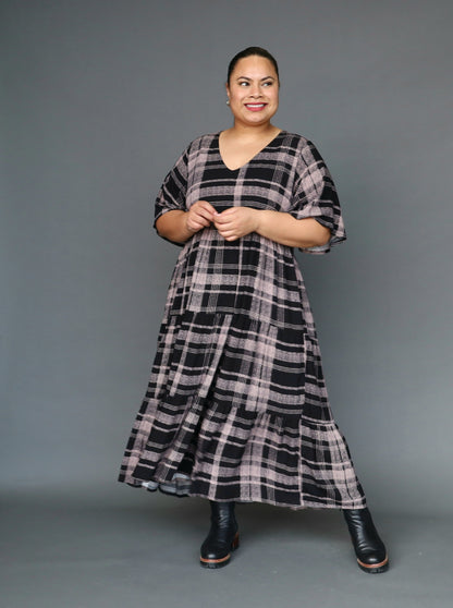 Florence Dress  - Mocha Tartan - Isla-Maree
