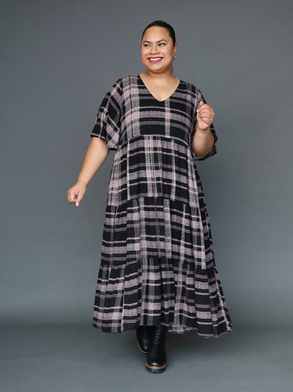 Florence Dress  - Mocha Tartan - Isla-Maree