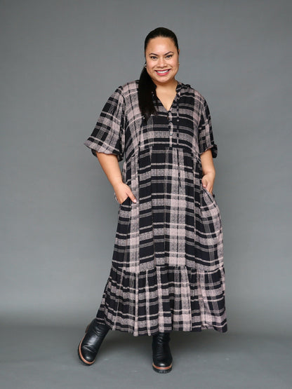 Delilah Dress - Mocha Tartan - Isla-Maree