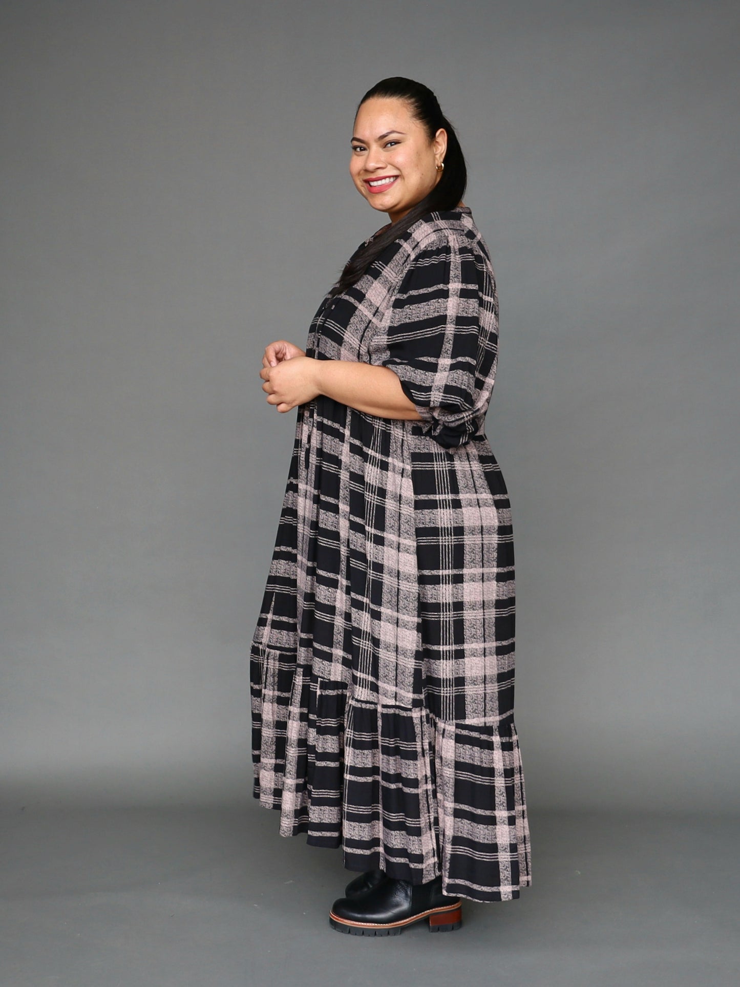 Delilah Dress - Mocha Tartan - Isla-Maree