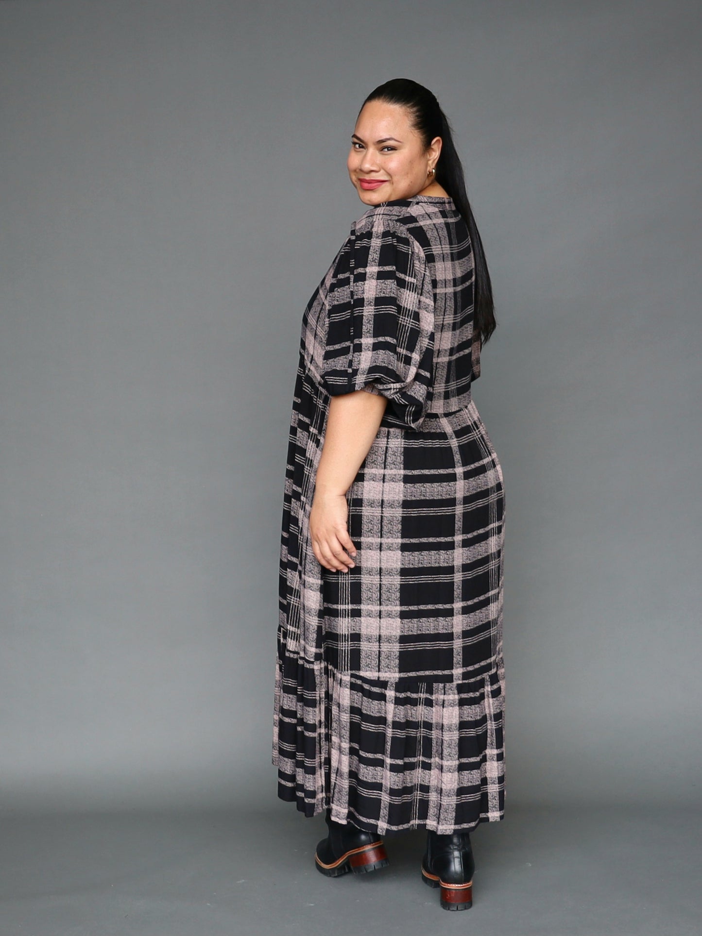 Delilah Dress - Mocha Tartan - Isla-Maree
