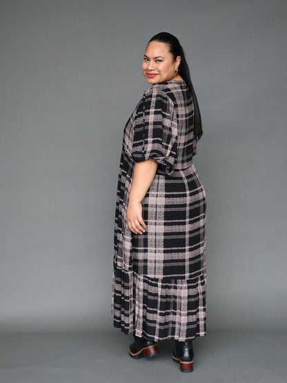 Delilah Dress - Mocha Tartan - Isla-Maree