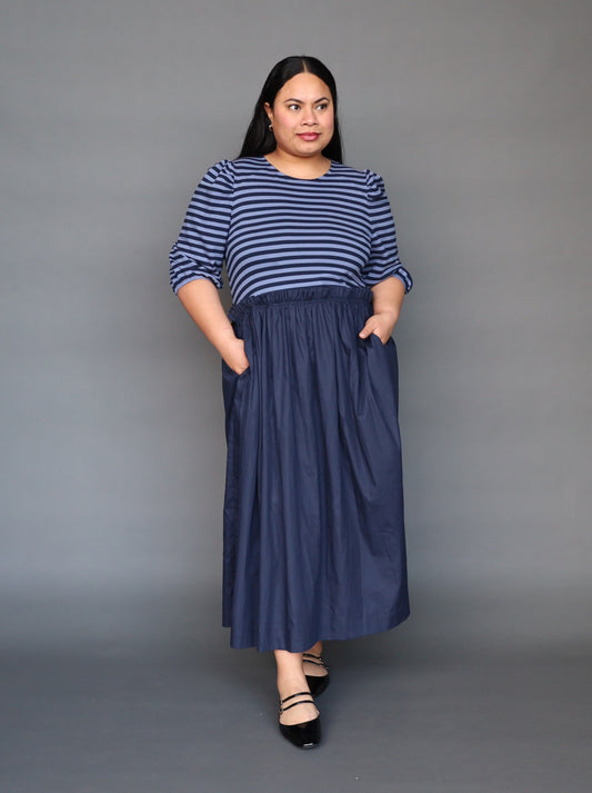 Santorini Dress - Navy Stripe