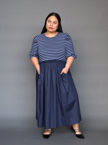 Santorini Dress - Navy Stripe
