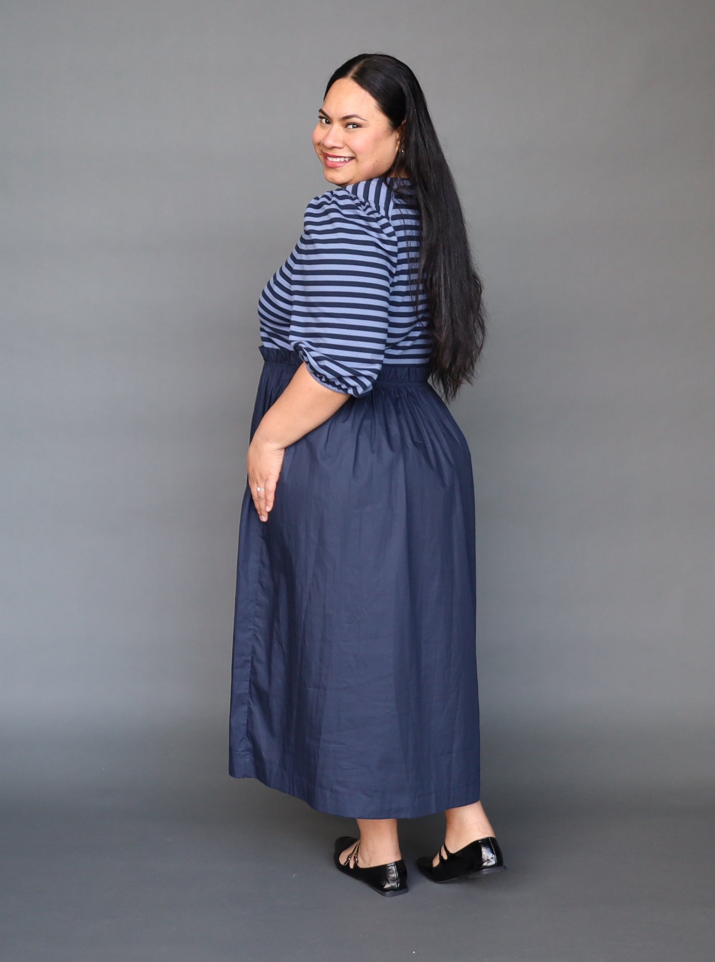 Santorini Dress - Navy Stripe