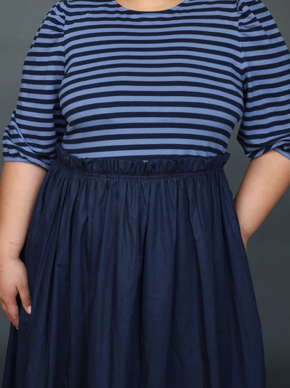 Santorini Dress - Navy Stripe