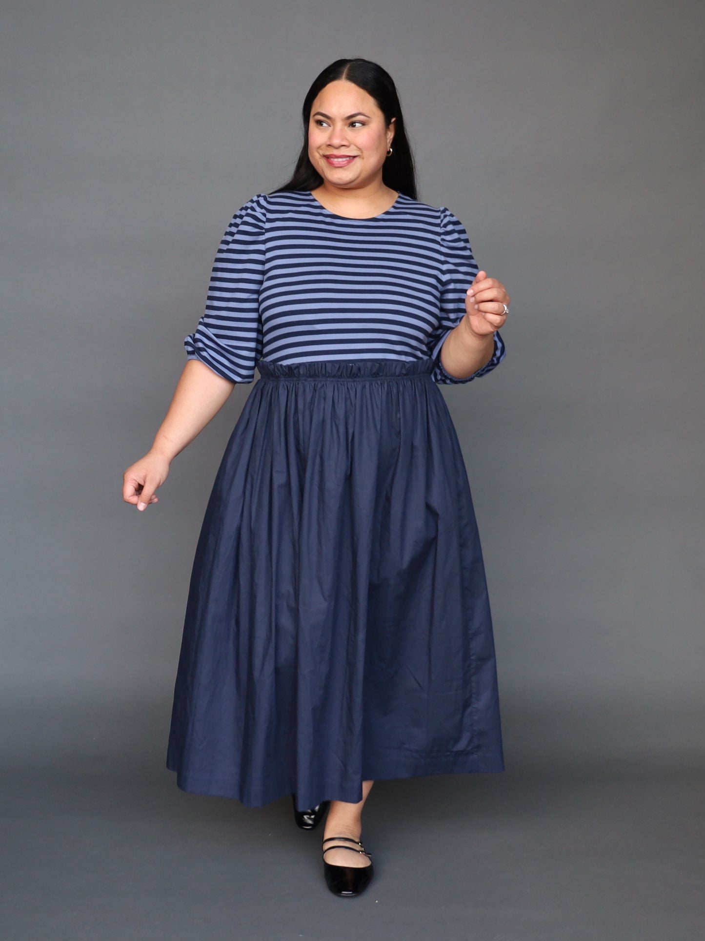 Santorini Dress - Navy Stripe