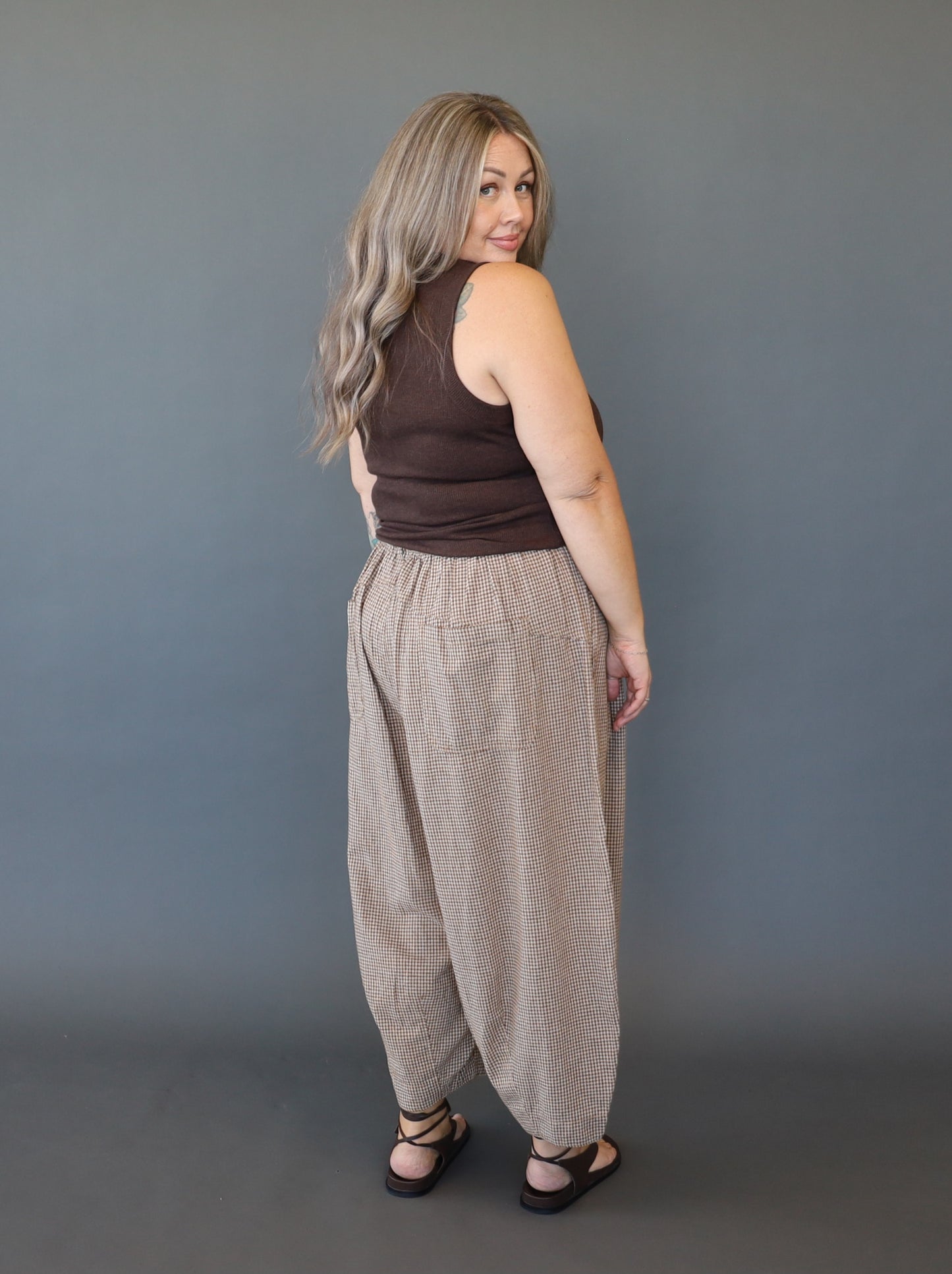 Let's Dance Pant - Tan Checks PRE-SALE 2 WEEK DELIVERY