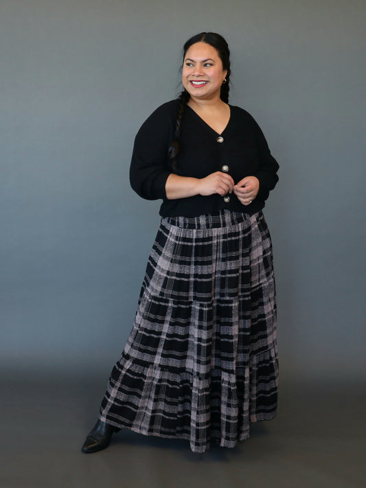 Ava Skirt - Mocha Tartan