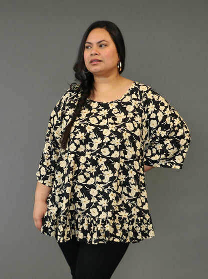 Gigi Top - Sepia Bloom - PRE-SALE 2 WEEK DELIVERY