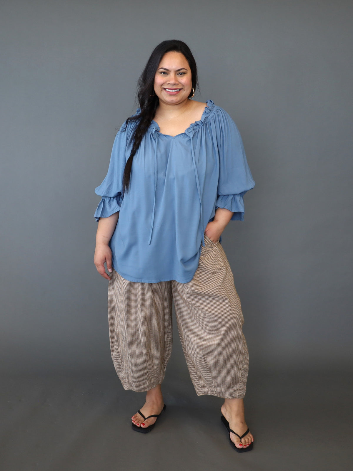 Sophia Blouse - Denim Blue