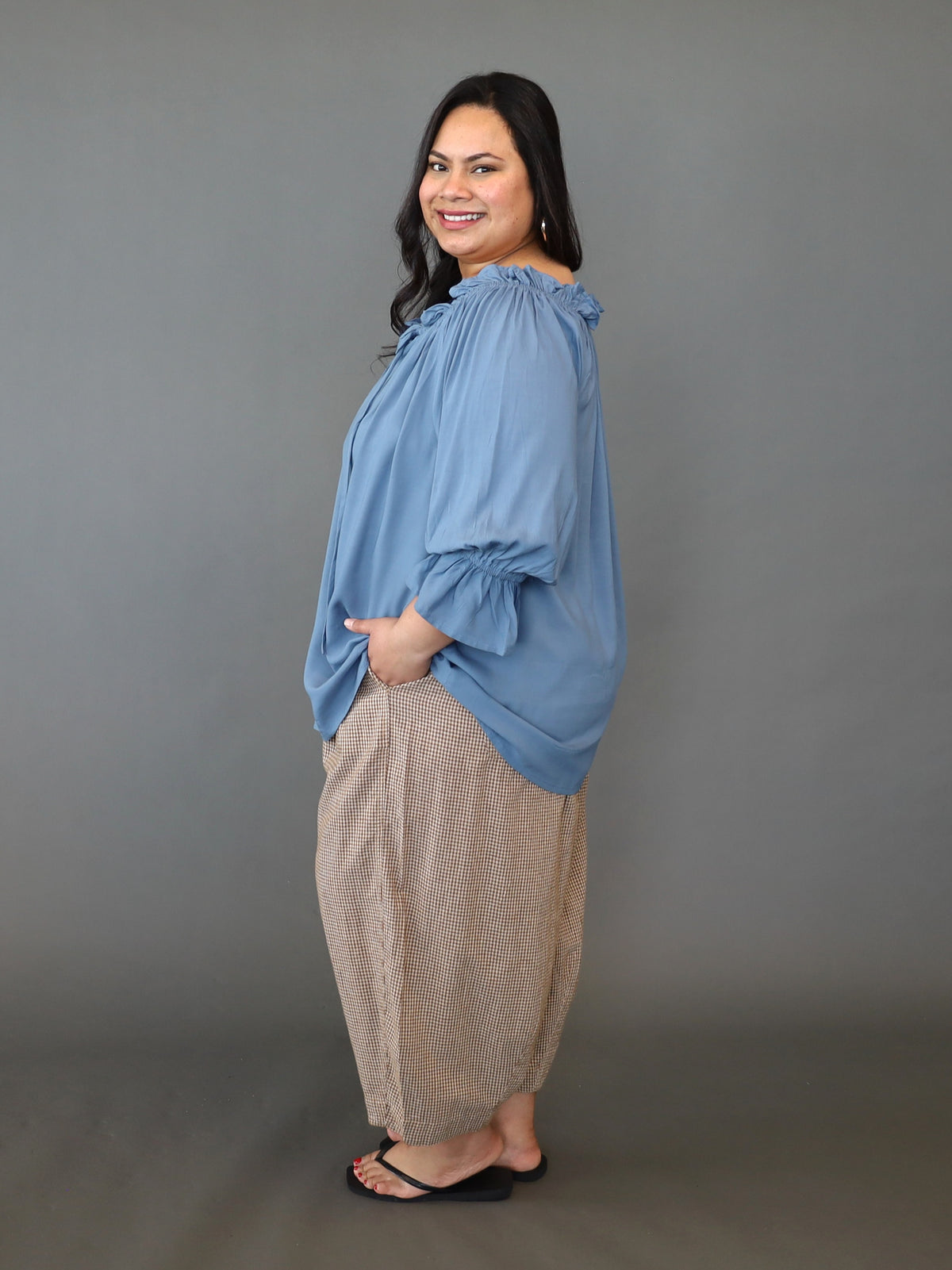 Sophia Blouse - Denim Blue