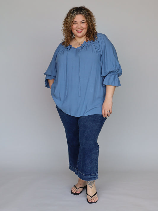 Sophia Blouse - Denim Blue