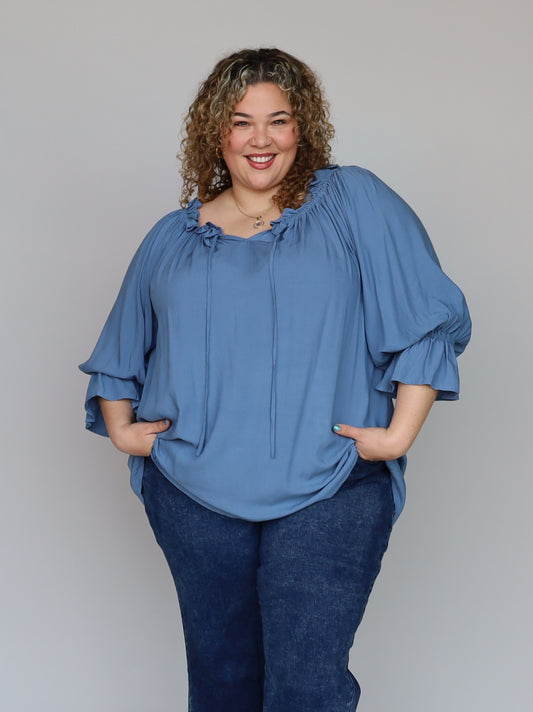 Sophia Blouse - Denim Blue