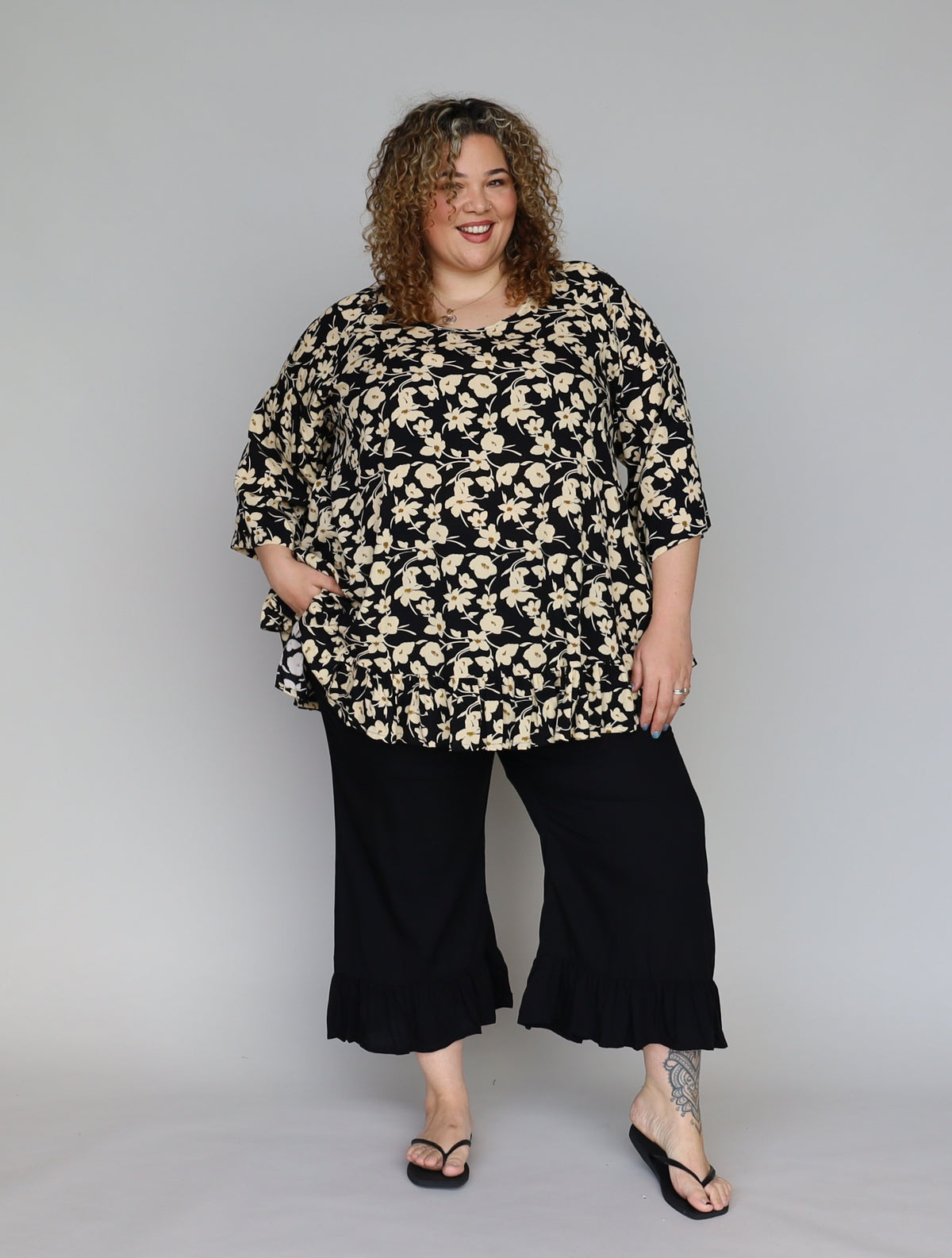 Gigi Top - Sepia Bloom - Isla-Maree