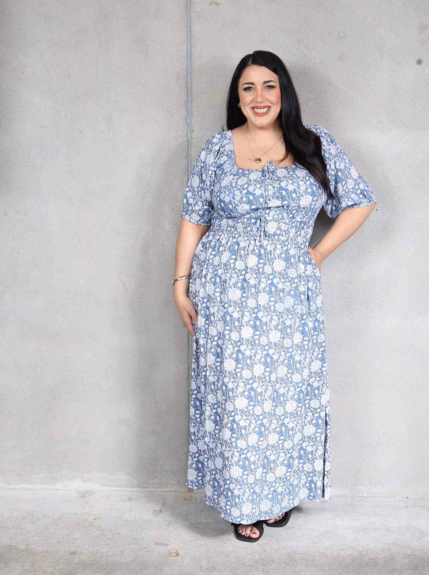 Tabitha Dress - Blue Marigold