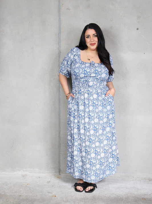 Tabitha Dress - Blue Marigold