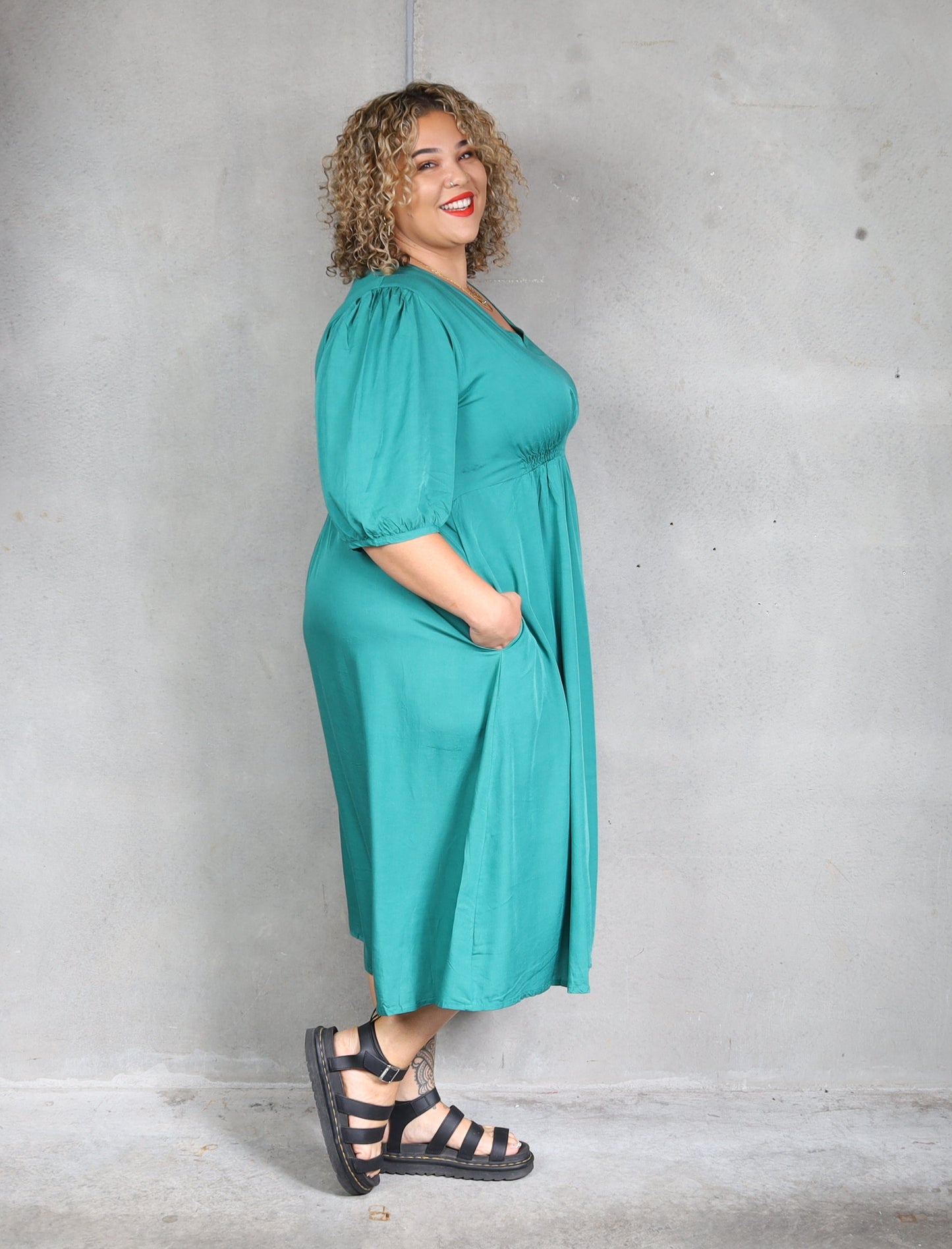 Molly Dress - Emerald Green