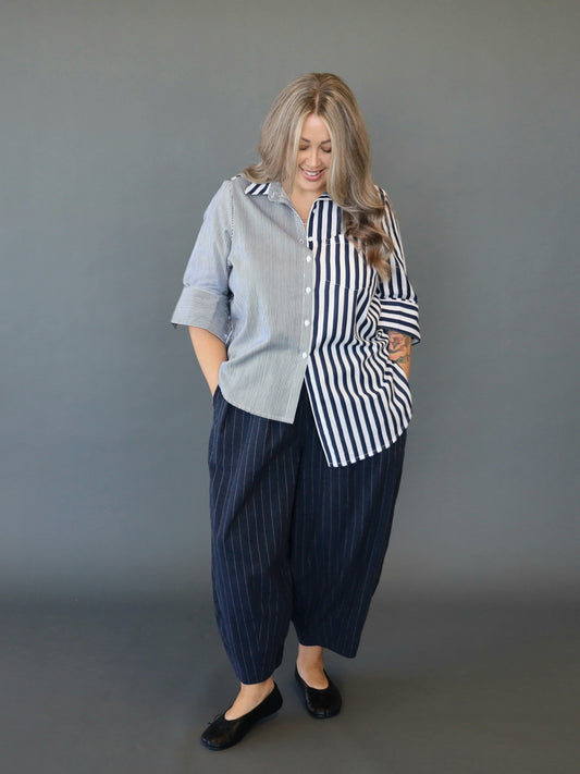 Tatum Shirt - Navy Stripe - Isla-Maree