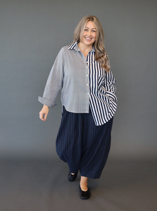 Tatum Shirt - Navy Stripe - Isla-Maree