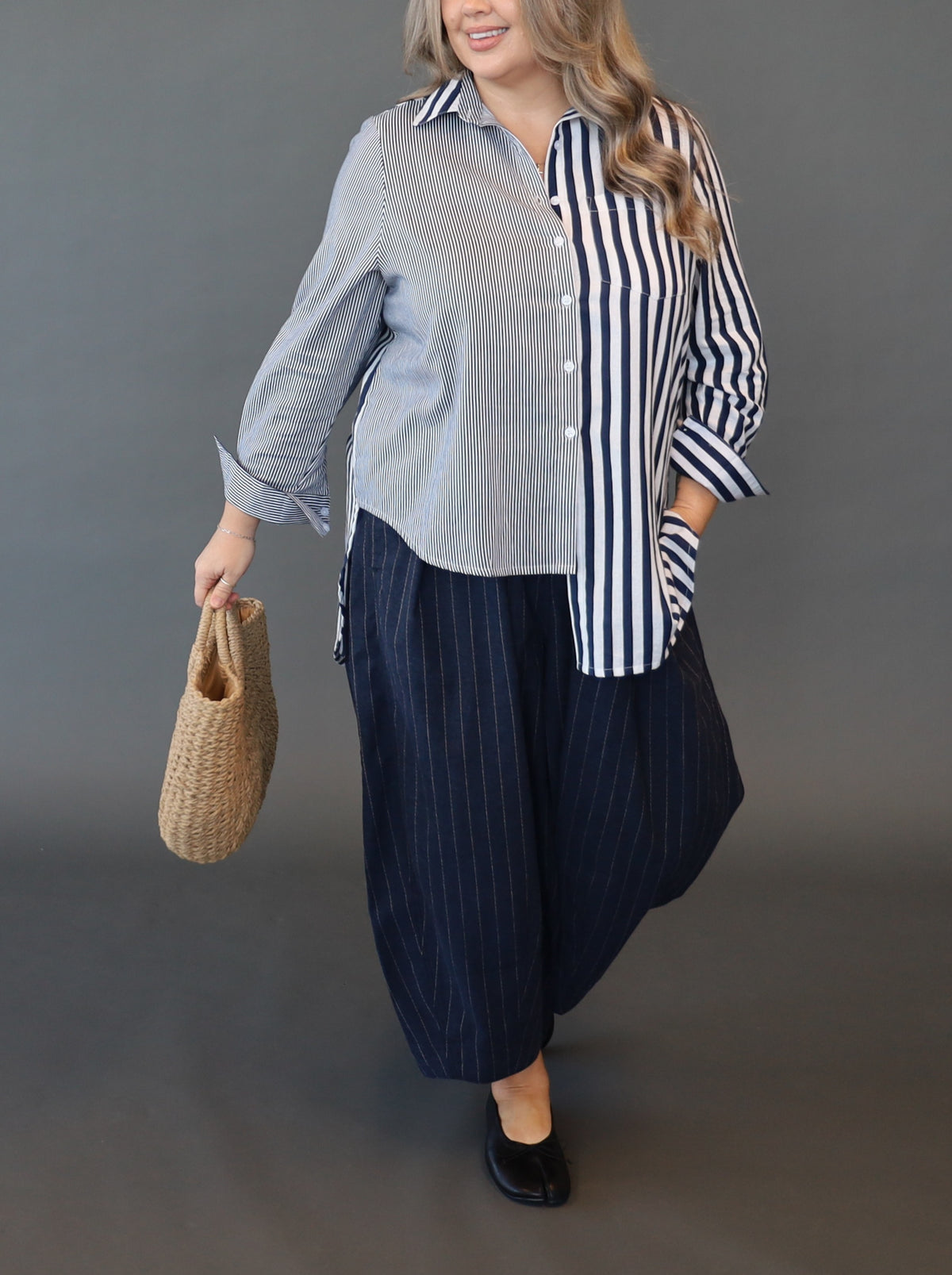 Tatum Shirt - Navy Stripe - Isla-Maree