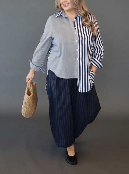Tatum Shirt - Navy Stripe - Isla-Maree