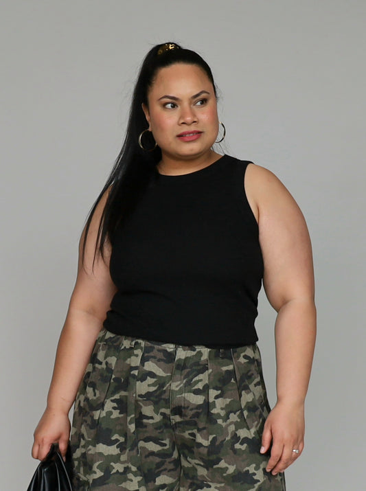 Ribbed Tank - Black