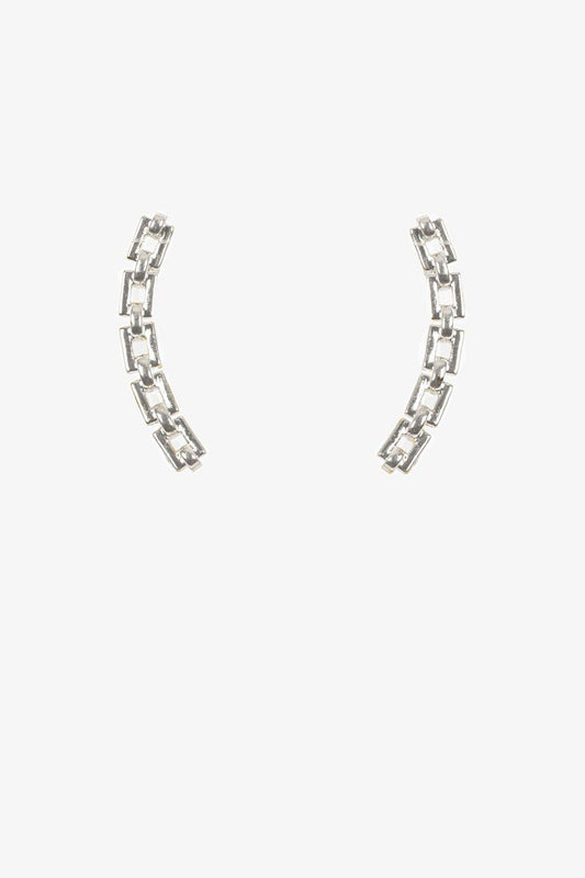 Antler Chain Link Ear Climber - Silver