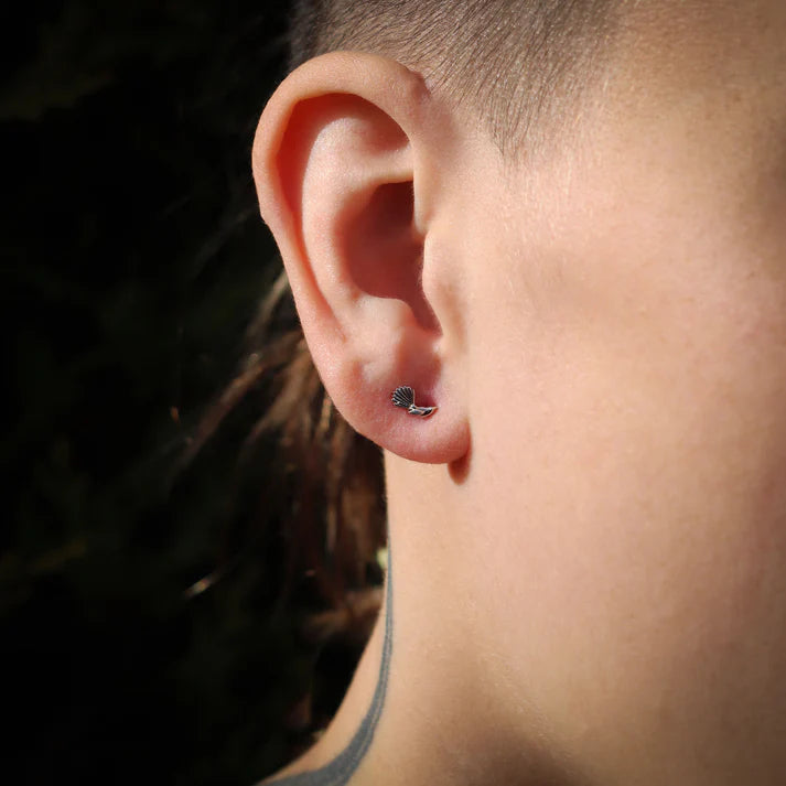 Piwakawaka Studs - Silver