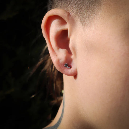 Piwakawaka Studs - Silver
