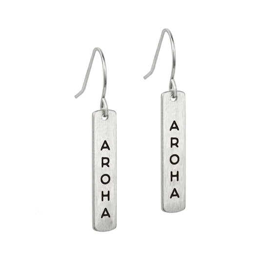 Te Reo Aroha Earrings - Silver