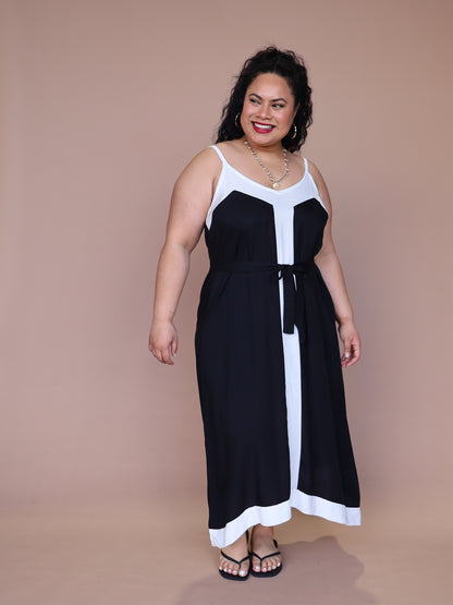 Mimosa Maxi - Black & White Stripe