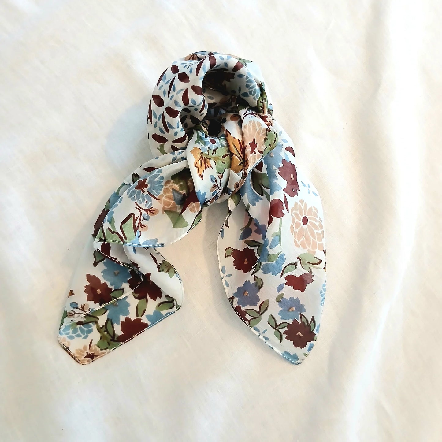 Silk Neck Tie Scarf - Floral