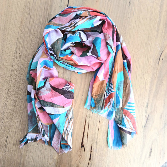 Cotton Scarf - Coffee Leaf