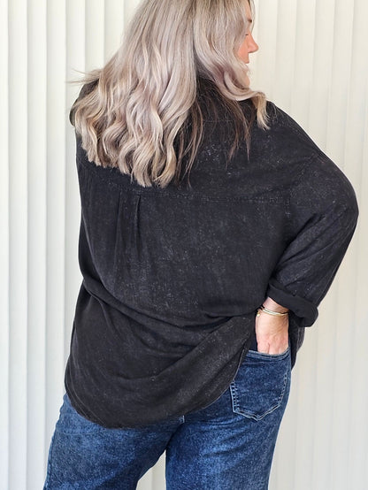 Boyfriend Shirt - Stonewash