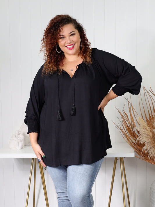 Iris Blouse - Black - Isla-Maree
