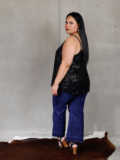 Roxanne Cami - Black Sequins - Isla-Maree