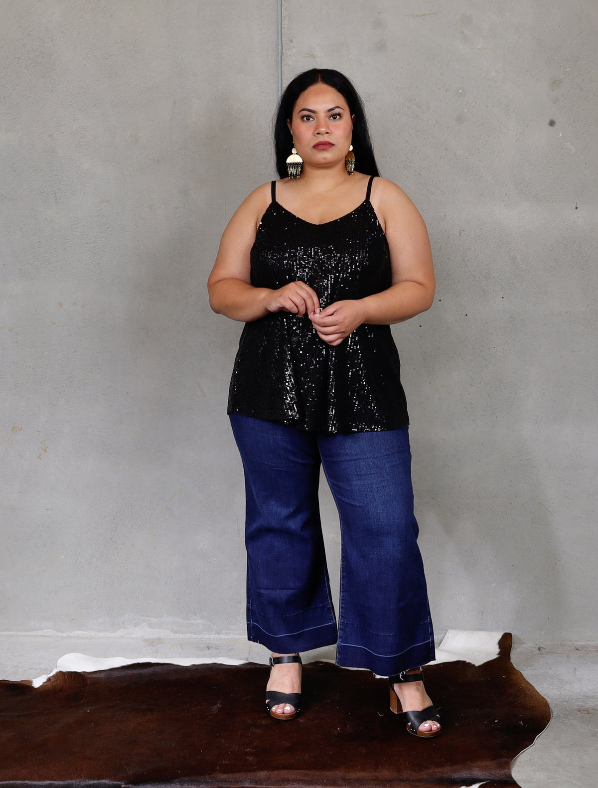 Roxanne Cami - Black Sequins - Isla-Maree