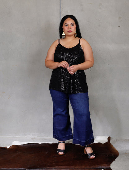 Roxanne Cami - Black Sequins - Isla-Maree