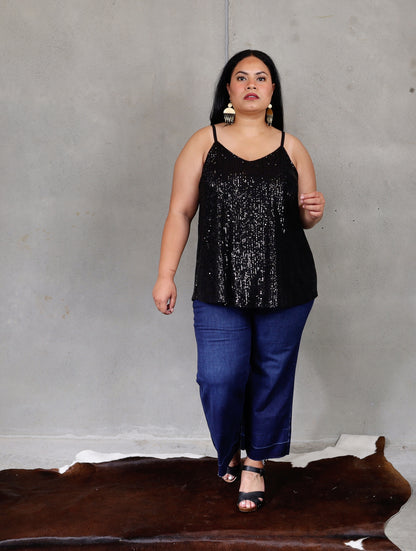 Roxanne Cami - Black Sequins - Isla-Maree