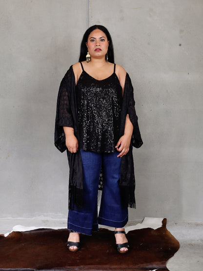 Roxanne Cami - Black Sequins - Isla-Maree